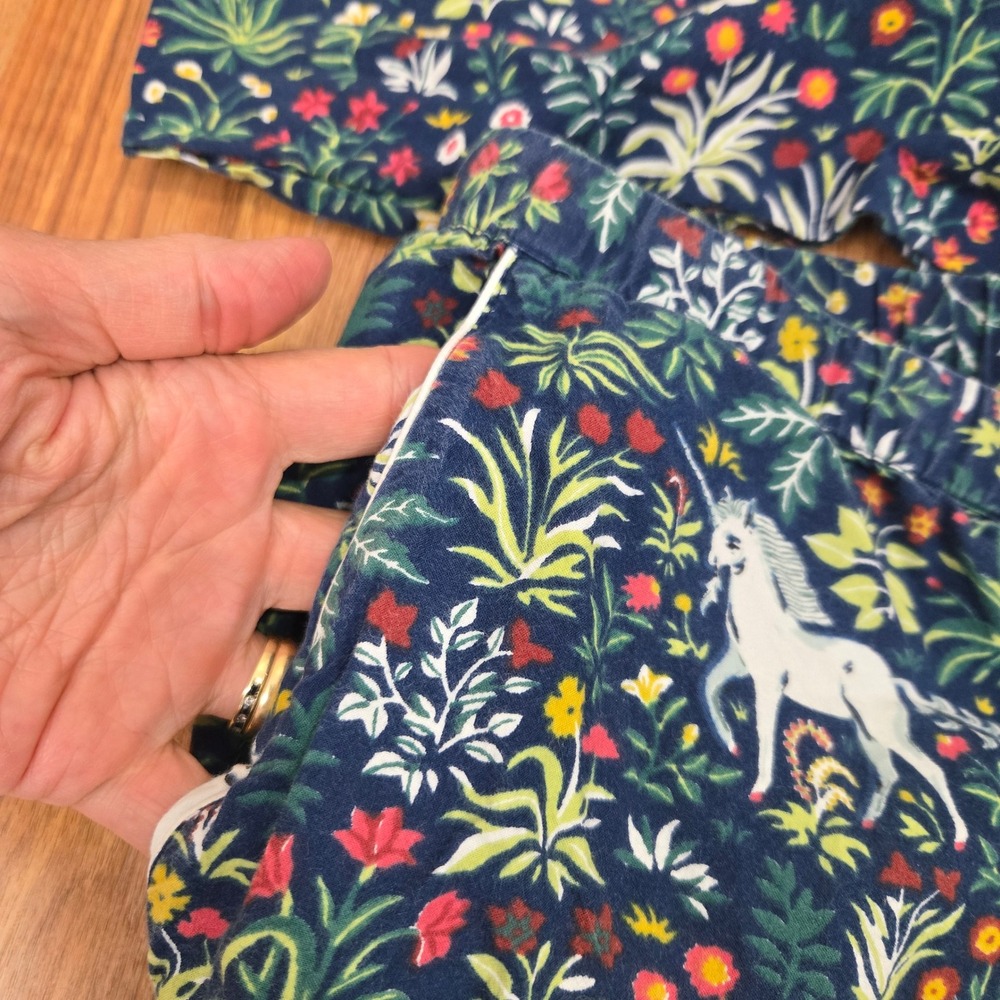 Printfresh Pajama Set 1X Womens Navy Unicorn Cotton Long Sleeve PJs top Bottoms - Picture 7 of 12